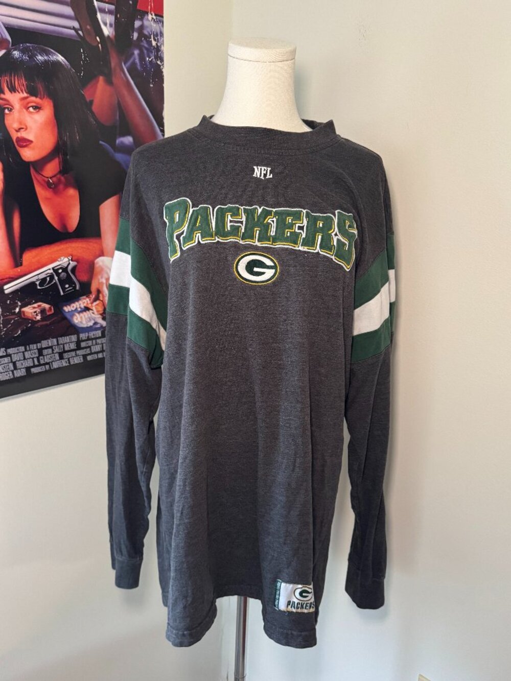 NFL Green Bay Pack Grey, Green, White, and Yellow Long Sleeve Embroidered Shirt